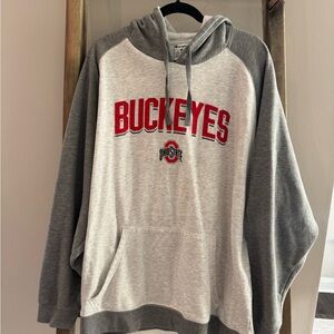 Men’s Champion 2XL Ohio State Buckeyes Gray and Red Hoodie